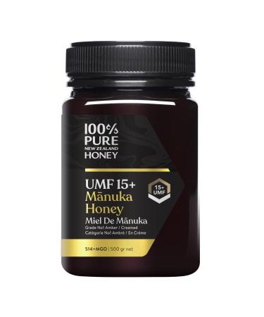 Manuka Honey New Zealand 100% Pure UMF 15+ MGO 514+ Raw & Unfiltered Certified Award Winning Silky Smooth Taste & Texture 500g UMF 15+ 500 g (Pack of 1)