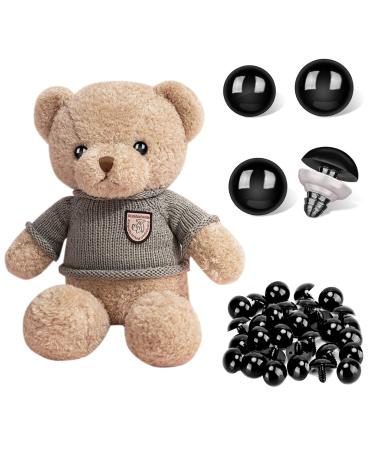 120 Pcs 20-24mm Large Safety Eyes Black Plastic Eyes for Big Stuffed Crochet Animal Crafts Doll Making