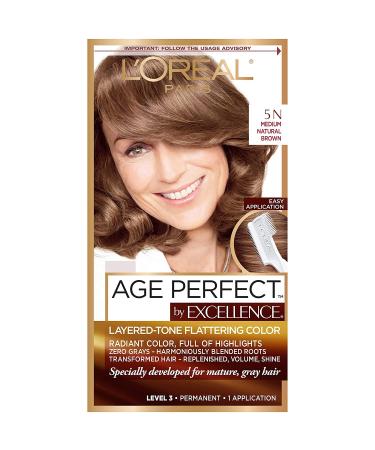 L'Oreal Paris ExcellenceAge Perfect Layered Tone Flattering Color  5N Medium Natural Brown - Buy Online on GoSupps.com