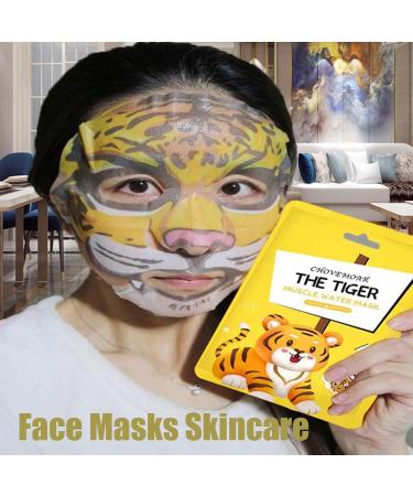 Sheet Mask - Face Mask Set for Teenage Girls - Fun Animal Printed Sheet Face Masks - With Tiger and Cat Easy Use Face Mask Gift Set - Hydrating Brighten Soothe - Face Masks for All Skin Types (5) - Buy Online on GoSupps.com