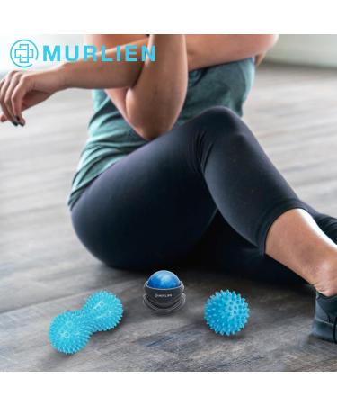 MURLIEN Massage Roller Set & Massage Ball - Blue | Enhance Recovery & Relaxation | Shop Internationally - Buy Online on GoSupps.com