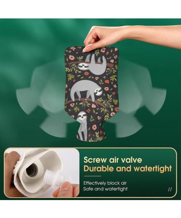 Hot Water Bottle with Lid - Animal Sloth Rubber Bag for Pain Relief Cramps & Foot Warmer - Hot & Cold Therapy - Buy Online on GoSupps.com
