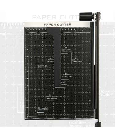 Heavy Duty A4-B7 Paper Cutter - 12 Cut Length Guillotine Paper Trimmer for Cardstock - Metal Base with Safety Lock - 12 Sheets Capacity - Home, Office, Classroom - Black - Buy Online on GoSupps.com