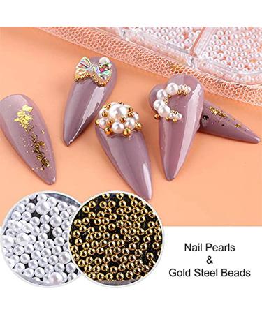 Bumdenuu 3Boxes Nail Art 3D Pearl Rhinestones Beads Mixed Charms Manicure Tips Accessories for Women Art Decorations - Buy Online on GoSupps.com