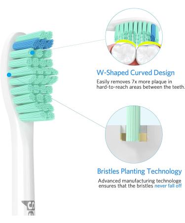 Senyum Replacement Toothbrush Heads for Philips Sonicare - E-Series Compatible - 6 Pack (Pack of 1) - Buy Online on GoSupps.com