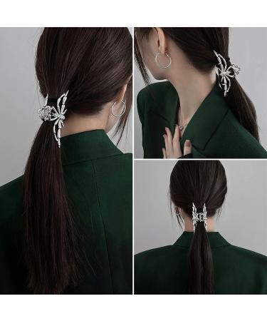 Silver Spider Claw Hair Clips for Women - Metal Non-slip Strong Hold Hair Jaw Clips - Buy Online on GoSupps.com