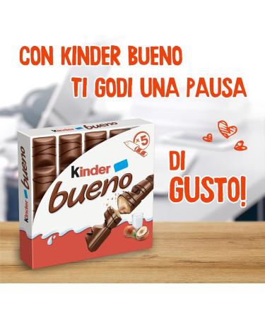  Italian Gourmet E.R. Kinder Bueno Chocolate and Hazelnut Snacks A Waffle Filled with Hazelnut Cream Filled with Chocolate Wrapped for Kids 3 Packs of 107g + Italian Gourmet Polpa 400g - Buy Online on GoSupps.com