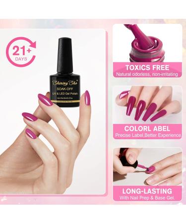 Shining She Gel Nail Polish Set Pink 6 Colors - Soak-Off UV/LED Pink Rose Gel Kit for Nail Art Salon & DIY Home 8ML - Blue Series Gift - Buy Online on GoSupps.com