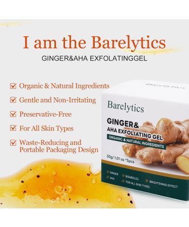 Ginger & AHA Exfoliating Peeling Gel with Visible Ginger Particles Brightening & Smoothing (30g/1.01oz *5pcs Ginger) Ginger 5.05 Ounce (Pack of 1) - Buy Online on GoSupps.com
