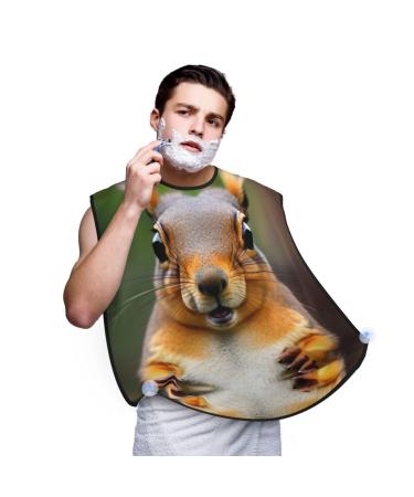 Squirrel Funny Animal Print Beard Bib Apron For Men Beard Hair Catcher For Men Shaving Trimming Beard Cape Cloth