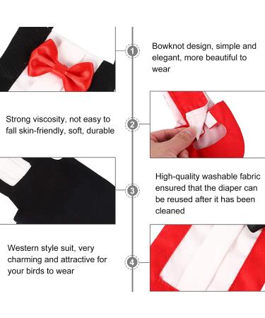 Baluue 2Pcs Washable Bird Diaper Set with Bowtie for Parrot Flight Suit - Size L XL - Buy Online on GoSupps.com