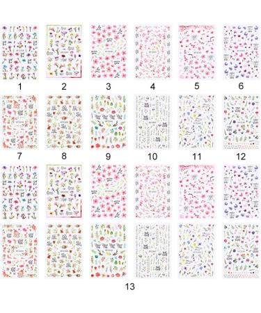 Valentine Gift Waterproof Manicure Leaves 3D Stickers Nail Sticker Shining Decals Nail Art Decoration(11) Style11 - Buy Online on GoSupps.com