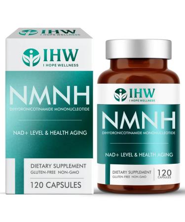 IHW NMNH Dihydronicotinamide Mononucleotide 120 Capsules 1000mg NMNH Supplement NAD Supplement Alternative for Healthy Cellular Aging Energy Focus Non-GMO Gluten Free