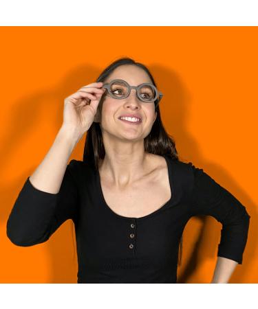 LONDON MOLE Round Reading Glasses | Stylish Cool Readers | Men's Women's Unisex | Grey 1.5x - Buy Online on GoSupps.com