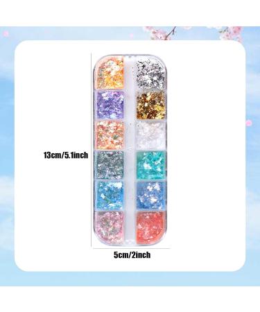 Opal Nail Flakes: Aurora Shiny Thin Nail Glitter Powder - 12 Grids Chrome Manicure Accessories - Buy Online on GoSupps.com
