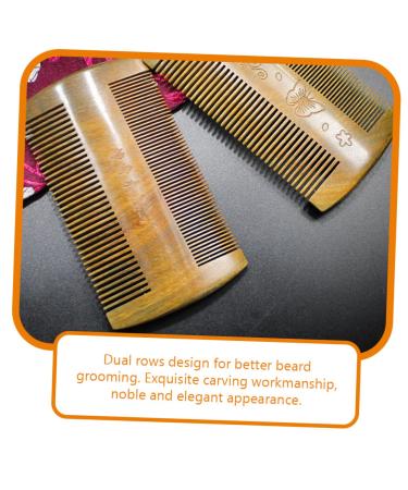 Shop Angoily 5-St Green Sandalwood Beard Comb for Men | Premium Wooden Mustache & Beard Brush - Perfect Gift for Bearded Men - Buy Online on GoSupps.com