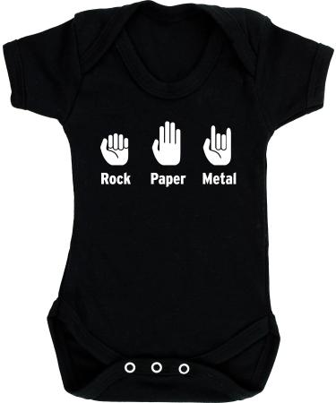 Hippowarehouse Rock Paper Metal baby vest bodysuit (short sleeve) boys girls