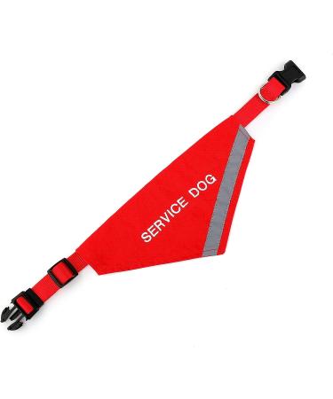 Doggie Stylz Reflective Service Dog Bandana with Matching Collar | Red XS (Neck 8-12) | Secure, Safe, and Stylish for Nighttime Walks - Buy Online on GoSupps.com