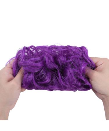 Silk-Co Hair Part with Rubber Band | Wavy Soft Bun Extensions | 45g Thickening Curly Messy Updo in Lila Purple - Buy Online on GoSupps.com