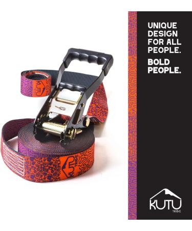 Kutu Tribe 60 ft Slackline Kit with Tree Protectors, Arm Trainer, Ratchet Cover - Ideal for Kids and Adults, Beginner Slackline with Training Line - Includes Carry Bag - Buy Online on GoSupps.com
