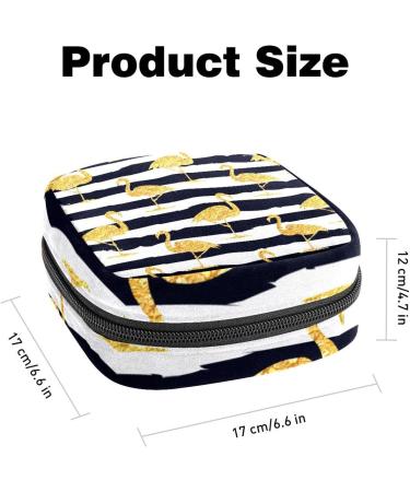 Gold Flamingo Menstrual Cup Bag - Stylish Bandage Storage Pocket for Women & Teens | Portable Tampon Holder with Silent Pad Holder | Multicolored 1 Piece - Buy Online on GoSupps.com