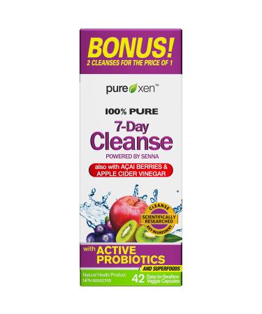 Detox Cleanse Purely Inspired 7 Day Cleanse and Detox Pill Acai Berry Cleanse Whole Body Cleanse Detox for Women & Men Body Detox with Senna Leaf & Digestive Enzymes 42 Acai Berry Capsules