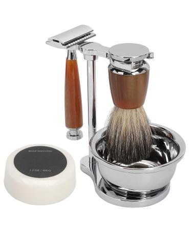 Men's Shaving Brush Set | Professional Safety Grooming Kit | Beard Brush Trimmer Soap Stand & Bowl | Vintage Style - Buy Online on GoSupps.com