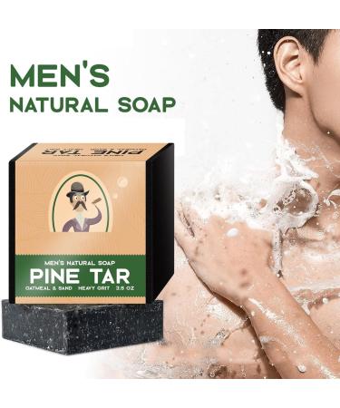 Natural Soap for Men Body Soap Bar for Men Men's Soap Bars Handmade Brightening Pine Tar Soap Soap for Remove Refreshing Oil Control Handmade Soap with Dense Foam Men's Pine Tar Soap - Buy Online on GoSupps.com