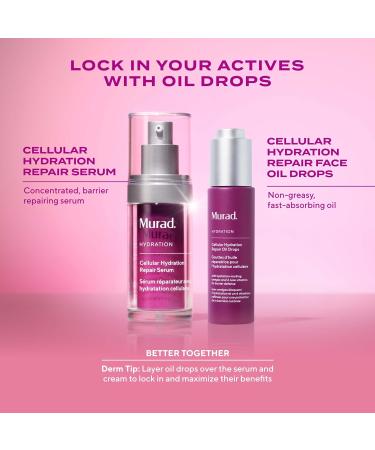 Murad Cellular Hydration Repair Oil Drops Hydrating Facial Oil for Dry Dehydrated Skin Strengthens Skin Barrier Boosts Radiance & Smoothness Lightweight Fast-Absorbing Formula 1.0 oz - Buy Online on GoSupps.com