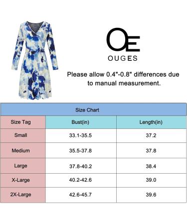 OUGES Womens V-Neck Floral Maternity Nursing Dress with Pockets - Long Sleeve - Buy Online on GoSupps.com