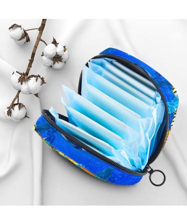 Stylish Underwater World Menstruation Pad Bag with Zipper - Women's Tampon & Napkin Bag - Eco-Friendly Collective Bag for Girls - Buy Online on GoSupps.com