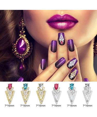 30pcs Mix Gold and Silver Nail Charms - Triangle and Drop Shape 3D Nail Jewelry for Acrylic Nails Art - DIY Crafts Accessory for Women and Girls - Buy Online on GoSupps.com