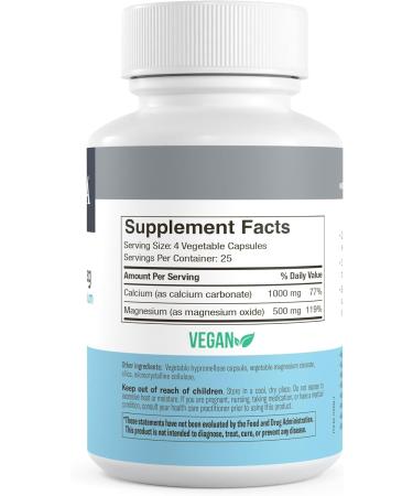 Freeda Super Cal/Mag Kosher Vegan Bone Health Supplement Supports Bone Strength Nerve Function & Muscle Relaxation Vegetarian Calcium Magnesium Capsules Third-Party Tested (100 Capsules) 100 Count (Pack of 1) - Buy Online on GoSupps.com