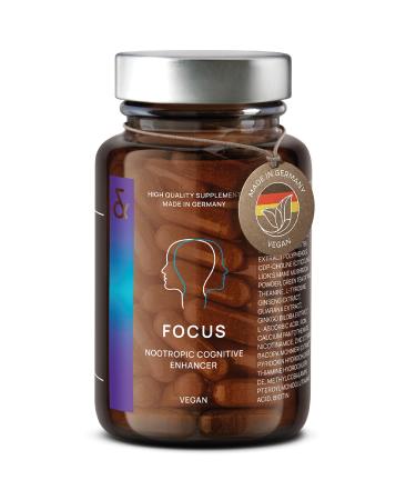 CLAV Nootropics No. 4 Focus Brain Booster Supplement Improves Memory and Concentration with Citicoline + Ginko Biloba + Bacopa Brahmi - 60 Vegan Capsules