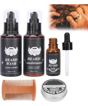Agatige Beard Growth Kit | Premium Beard Grooming Set with Wash Oil Cream & Comb - Softens & Smoothes - Perfect for Men - Buy Online on GoSupps.com
