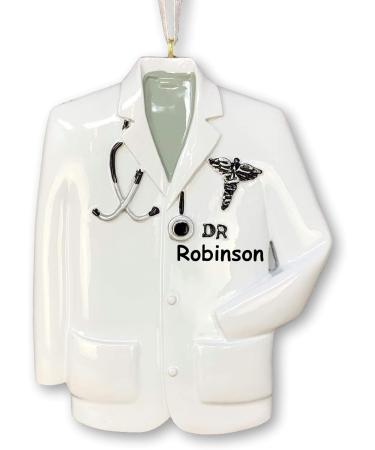 Personalized Doctor Christmas Ornament - Custom Medical Lab Coat & Stethoscope Holiday Gift - Unique Tree Decoration for Doctors - Buy Online on GoSupps.com