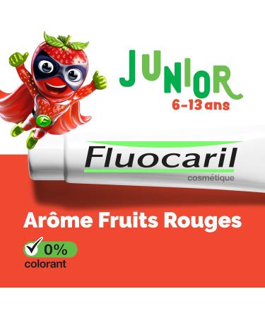 FLUOCARIL - Toothpaste Junior 6-13 years Anti-Caries Bi-fluorinated 145mg - Flavor/Taste Red Fruits - Helps prevent caries a - Buy Online on GoSupps.com