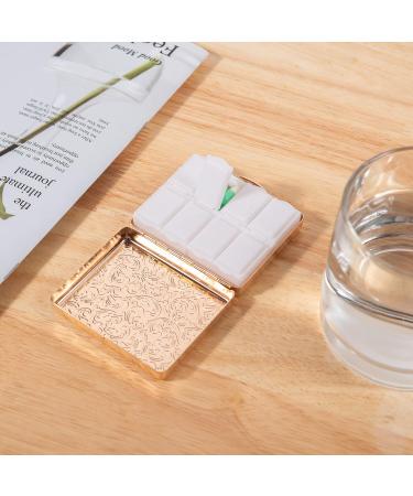 Elegant Portable Double Protection Travel Pill Box - 7 Days 8 Compartments Champagne Gold | International Shipping - Buy Online on GoSupps.com