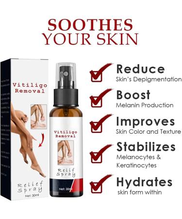 Vitiligo Removal Relief Spray - Skin Repair & Treatment for White Spots - Vitiligo Care Spray (1Pcs) - Buy Online on GoSupps.com