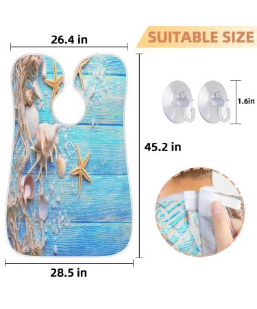Starfishes Beard Bib Apron - Waterproof Hair Catcher for Men Non-Stick Grooming Cape with Suction Cups | Perfect Gift for Shaving & Trimming - Buy Online on GoSupps.com