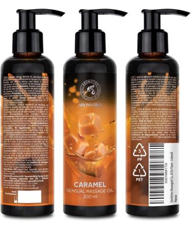 Sensual Caramel Massage Oil - 200ml Edible Body Oil with Almond & Grape Seed - Kissable Love Oil for Couples - Buy Online on GoSupps.com