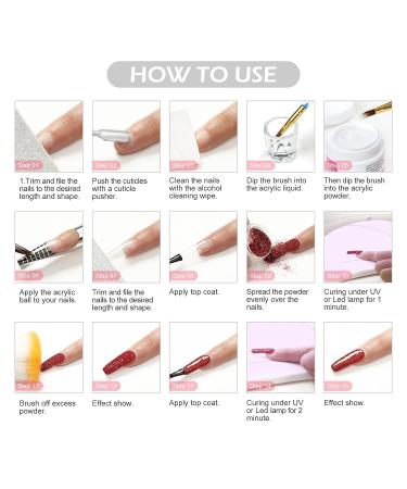 Complete Acrylic Nail Kit for Beginners with UV Light, Drill, 45pc Powder Set, 60pc Glitter Decorations - Professional Nail Supplies for Women | RJ0333 - Buy Online on GoSupps.com