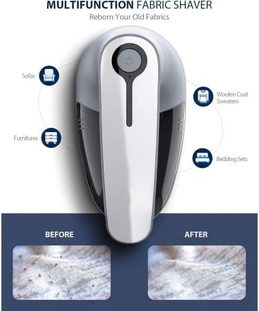 Buy Fabric Shaver Lint Remover Electric Fabric Defuzzer with 4 Protection & 2 Replaceable 6-Leaf Blades in Gray | Best for Sweaters & Pilling Removal - Buy Online on GoSupps.com