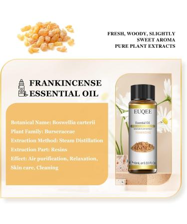 EUQEE Frankincense Oil 10ml - Pure & Natural Essential Oil for Diffusers and Aromatherapy - Buy Online on GoSupps.com