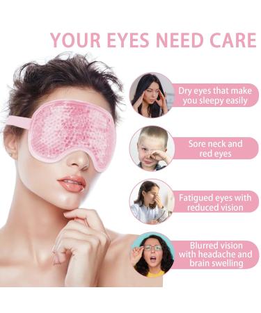 Piwosgol 2-Piece Cooling Eye Mask Set | Reusable Gel Therapy for Migraines Swollen Eyes & Dryness - Blue & Pink - Buy Online on GoSupps.com