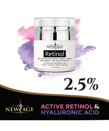 New Age Retinol Cream Neck & Facial Serum with Hyaluronic Acid & Vitamin E - Anti Aging Formula for Wrinkles & Fine Lines - 1.7 Fl Oz, 2 Pack - Buy Online on GoSupps.com