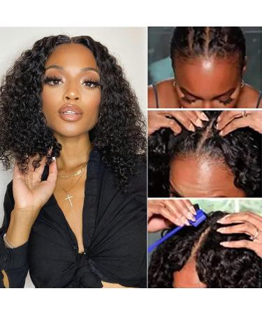 Original Queen V Part Bob Water Wave Wig - Brazilian Virgin Human Hair - 12 Inch Short Curly Wig for Women - Buy Online on GoSupps.com