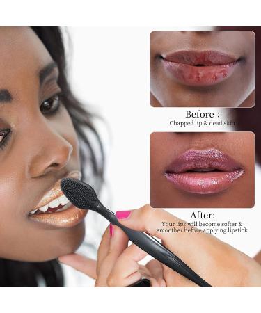 Black Silicone Lip Scrub Brush - 18pcs Double-Sided Exfoliating Scrubber Tool for Smoother Lips - Buy Online on GoSupps.com