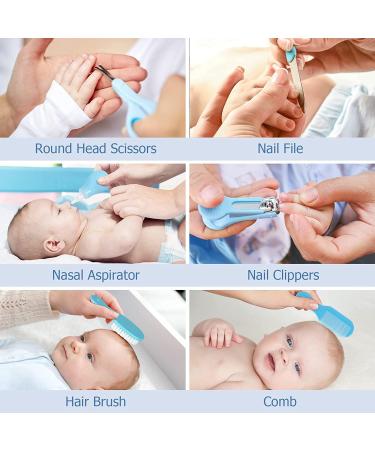 Baby Healthcare and Grooming Kit | Electric Nail Trimmer Set and Nursery Care Essentials | Blue Baby Shower Gift - Buy Online on GoSupps.com