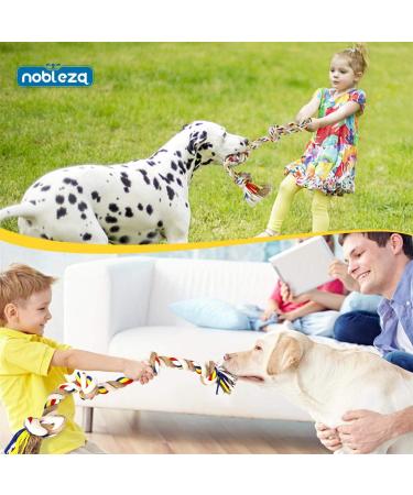 Nobleza 100% Cotton Dog Toy Rope - Enhance Mental & Dental Health for All Dogs (Beige & Braun 68cm) - Buy Online on GoSupps.com